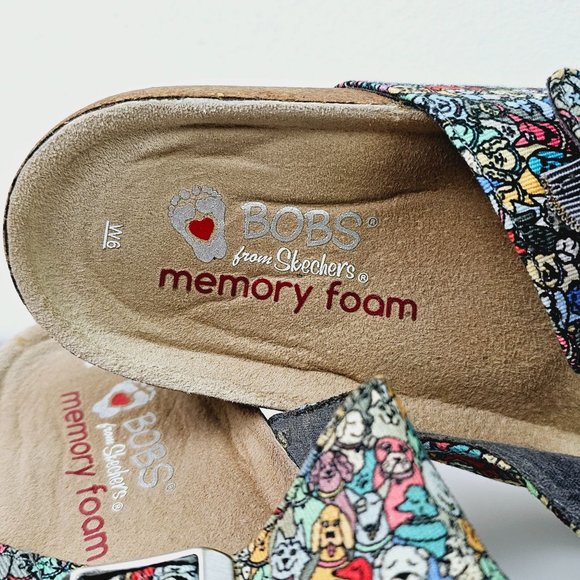 Bobs from Skechers Platform Bohemian Dog Print Double Buckle Sandals Sz 6 - Picture 5 of 7